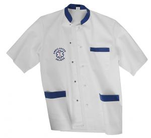 BLOUSE MIXTE BLANC/BLEU AMBULANCIER vêtements ambulanciers 